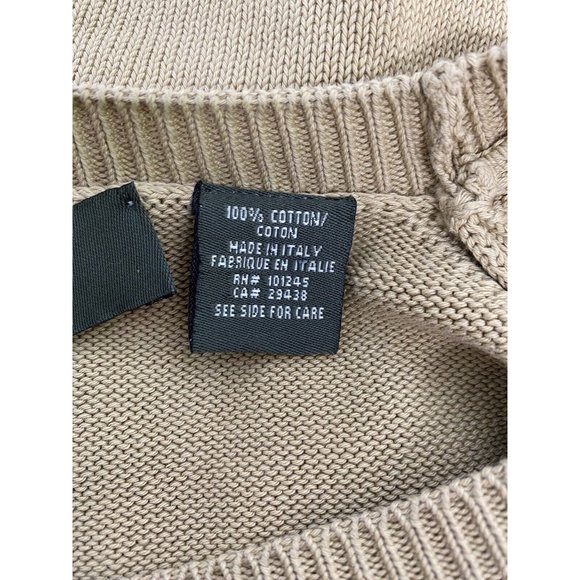 Henry Cottons Light Brown Cable Knit Pullover Sweater Made In Italy Mens XXL - Picture 6 of 8